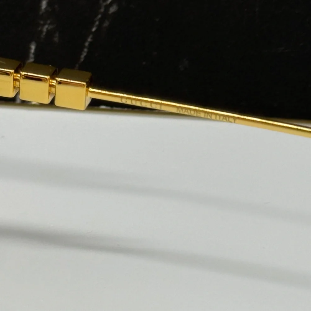 NEW GUCCI SQUARE SUNGLASSES GOLD GRAY GG1434S 001